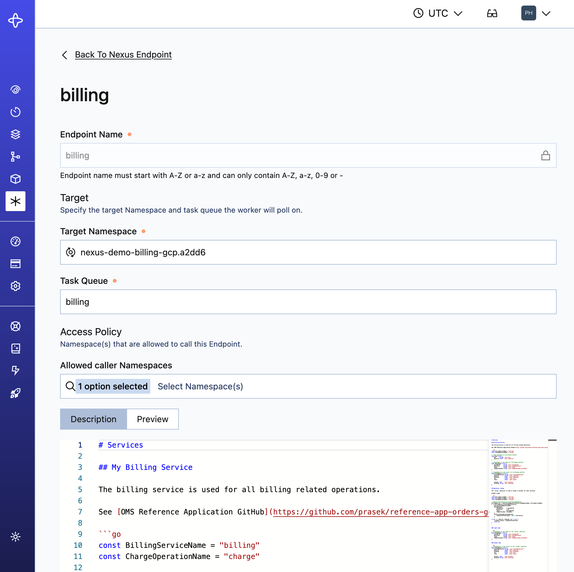 Edit Nexus Endpoint